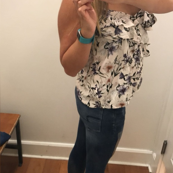 American Eagle Floral Ruffle Strappy Top - Picture 2 of 7